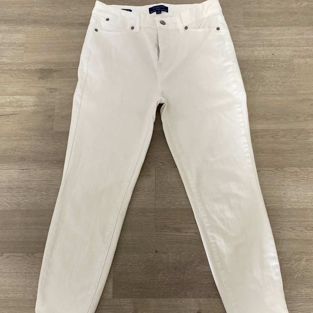 Talbots white jegging crop jeans.